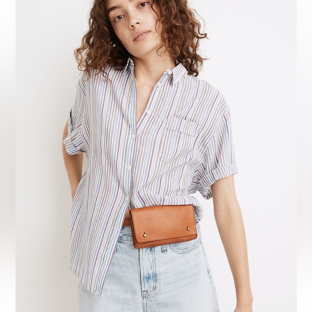 MADEWELL Chronicle Shirt in Rainbow Stripe